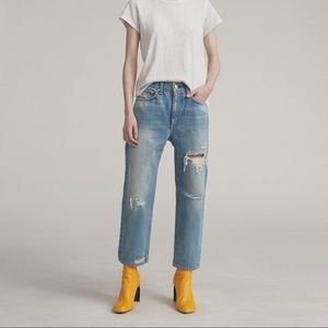 Rag & Bone Boy Jean distressed high rise jeans